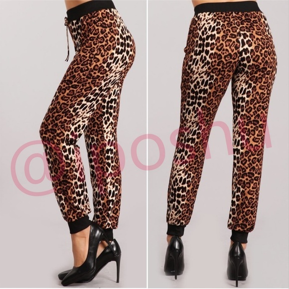 LEOPARD PRINT JOGGERS - Picture 3 of 3